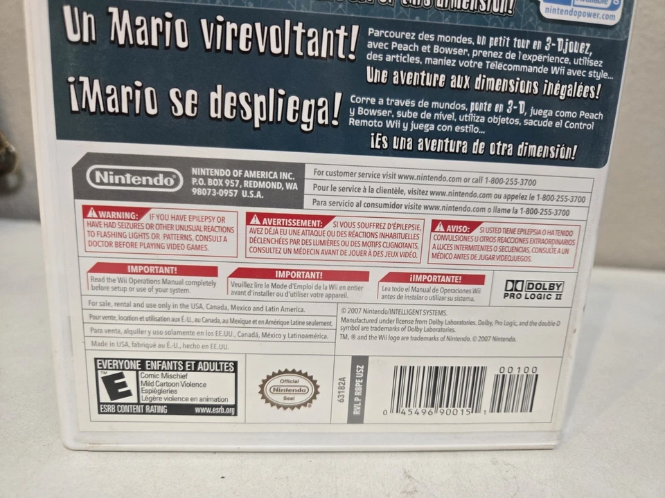 Super Paper Mario (Nintendo Wii, 2007) Video Game Complete  - Image 4 of 4