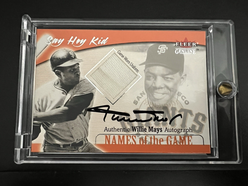 Willie R Nemis 2001 Fleer Genuine Names of the Game Willie Mays Jersey Auto | eBay