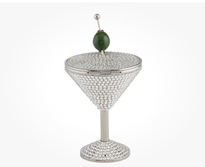 Judith Leiber Martini Pillbox Shirley Temple Cocktail Cosmopolitan Crystal gyuhj