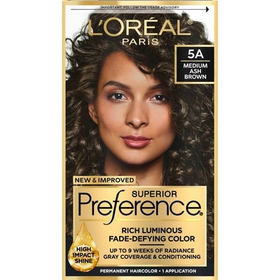 L'Oréal Paris Superior Preference  Hair Color, 5A Medium Ash Brown,3kits