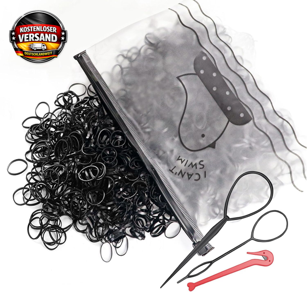 Mini Haargummis 1000 StüCk FüR Feines Haar & Flechtfrisuren Bunt Transparent-image