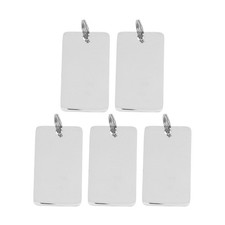 5 Pcs Blank Dog Tags for Stamping Engraving Metal Engravable Keychains
