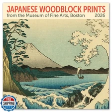 2026 MFA Japanese Woodblocks Mini Wall Calendar 7" x 7"