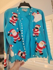 Christmas button up sweater cardigan christmas santa