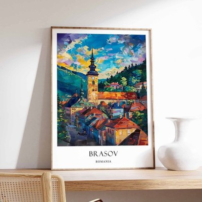5_Brașov Poster, Rumänien Poster, Karpaten Poster, Mittelalter Poster, E