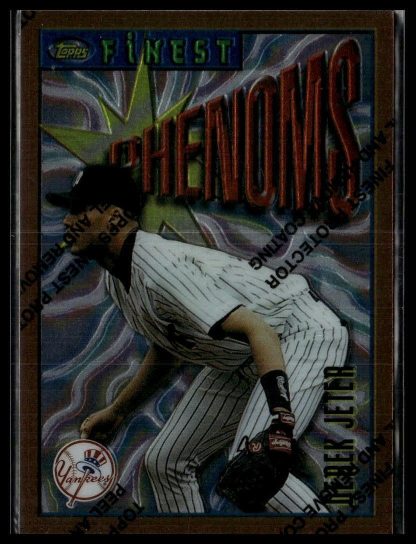 1996 Finest #92 Derek Jeter RC Rookie Phenoms w/Coating Peel