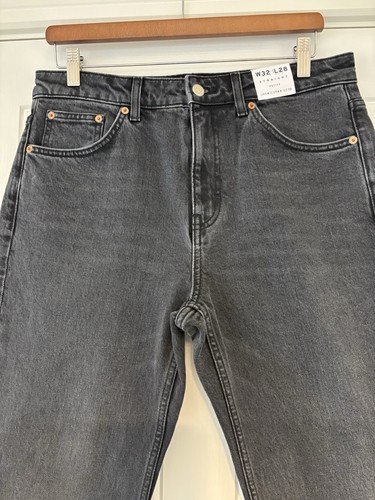 TOPSHOP WOMENS PETITE BLACK RAW HEM STRAIGHT JEANS SIZE PETITE W32 / L28 - Picture 2 of 8