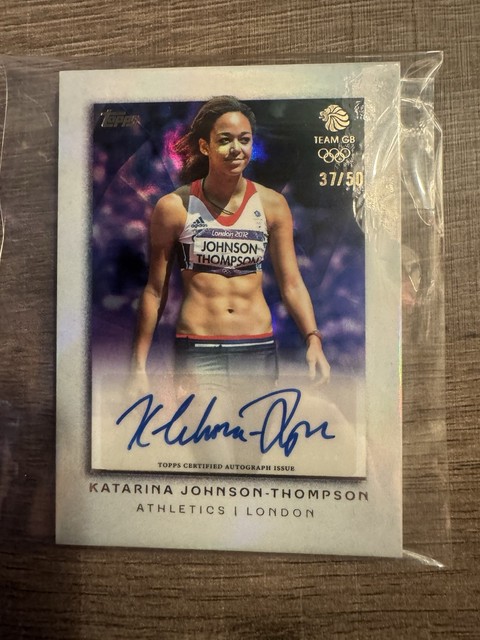 Katarina Johnson-Thompson /50 Purple Auto Topps Team GB London 2012 Olympics