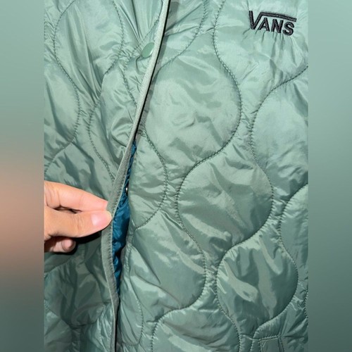 Vans Women’s Forces Oversized Long Reversible Liner Jacket - DUCK GREEN L NWOT - Picture 6 of 13
