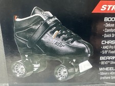 NIB Roller Derby STR Seven Quad Skates Deluxe Speed Black Adult Men's Size 8 -