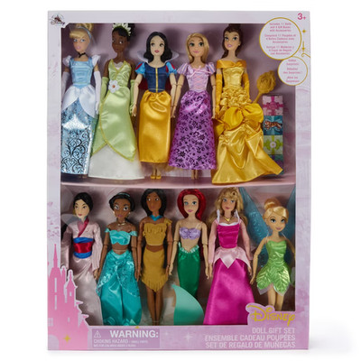 Disney - Klassische Modekollektion - 11 Puppen + 4 Geschenkboxen - Geschenkset