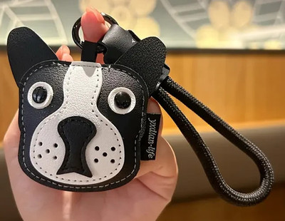 Frenchie French Bulldog Dog Faux Vegan Leather Bag Charm Key Fob SALE HELPS DOGS