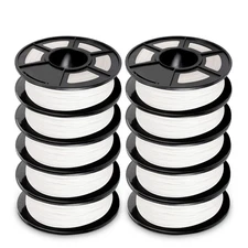 SUNLU 10 Rolls 95A TPU White 3D Printer Filament 1.75mm TPU 0.5KG/Roll Flexible