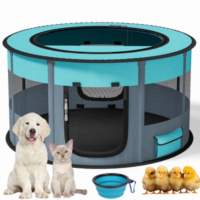 Pet Playpen -10.23Sq.Ft Large Pens for Puppies Kittens Cat Rabbit-Portable & Fol