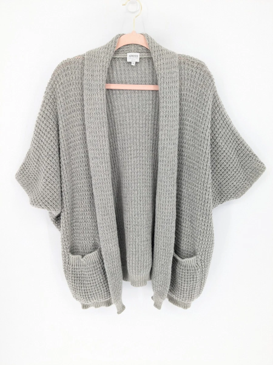 イタリア製 ARMANI COLLEZIONI ウールリブニットカーディガン ニットカーディガン ARMANI COLLEZIONI アルマーニ コレツィオーニ
