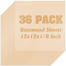 Basswood Sheets Plywood Board 1/8 Inch Unfinished Wood,3mm for Laser Cutting