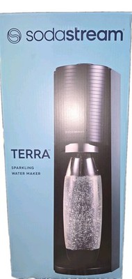 SodaStream Terra Sparkling Water Maker Black w/ CO2 Cylinder & BPA Free Bottle