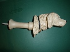 Signed Dated 1999 White Dog Wall Coat Hanger Hook 7"