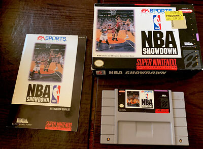 Vintage 1991 Super Nintendo NBA Showdown Game-EA Sports- Complete In Box-Nice!