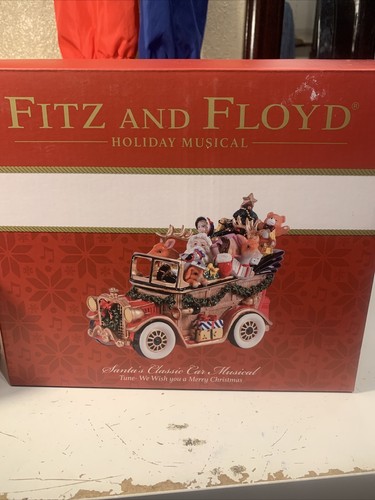 FITZ & FLOYD SANTA MUSICAL CLASSICAL CAR WE WISH YOU A MERRY CHRISTMAS - Picture 7 of 7