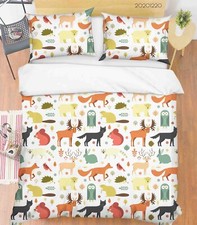 3D Animal Bird Cartoon Colorful Quilt Cover Set Duvet Cover Bedding Pillowcases