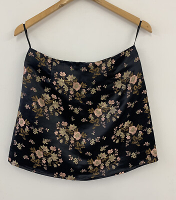 Love Triangel Minirock schwarz Blumen Größe M NEU UVP 35£
