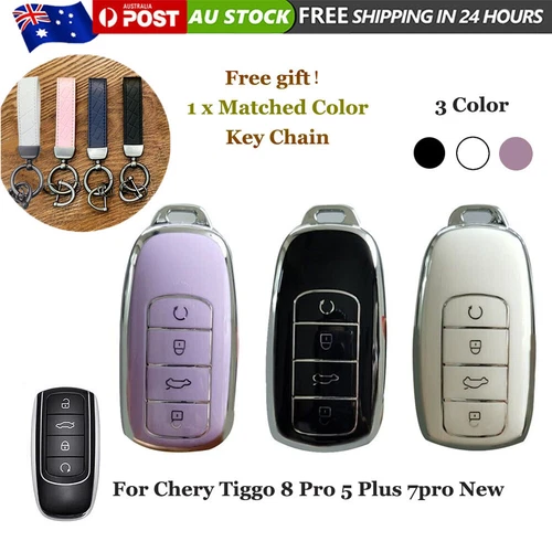 TPU Car Remote Key Fob Case Fob Cover Holder For Chery Omoda 5 Tiggo 7Pro Pink - Bild 2 von 12