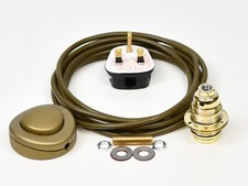 Floor Lamp Wiring Kit Brass Bulb Holder E14 SES Fit 10mm Switch Cable Plug