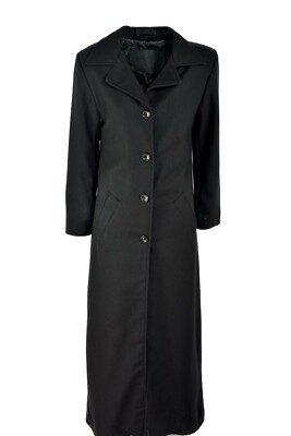 Damenmantel Eleganter langer Mantel Schwarz Gothic Wollmantel