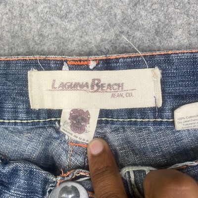 Laguna Beach Jeans Size 30 Mens Bootcut Skulls Embroidered Vintage