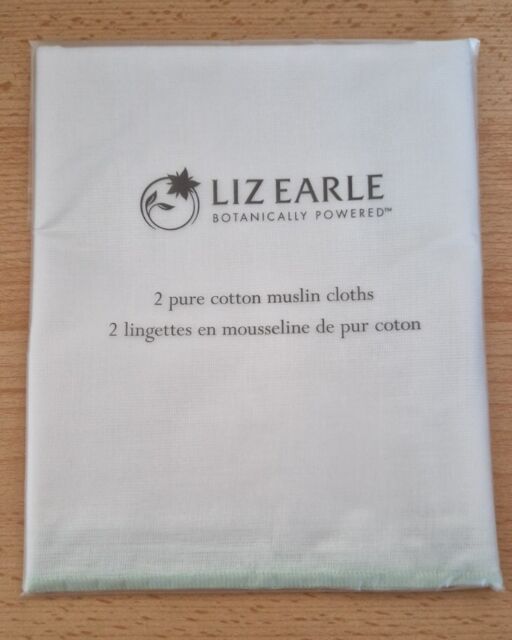 Liz Earle Pure 100% Cotton Muslin Cloth Face Cloths/Facial Flannels (2 in pack)