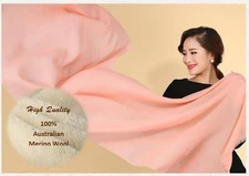 DX High Quality Australian Merino Wool Scarf Wrap Long Shawl Solid Color PR14007
