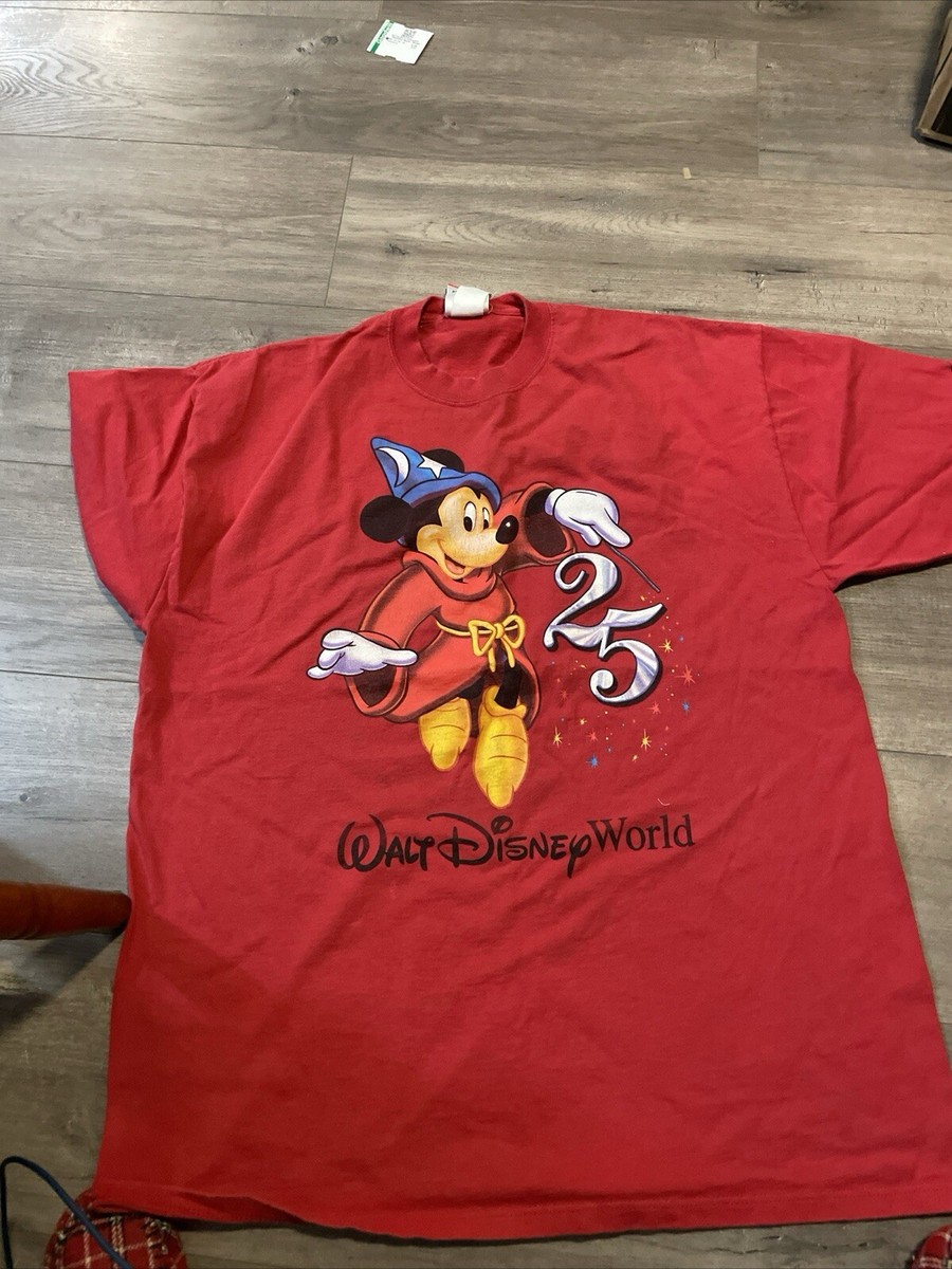 Disney Fantasia Mickey Mouse Tシャツ 海外限定 ディズニー VTG 1996 Walt Disney World 25th Anniversary Fantasia Mickey