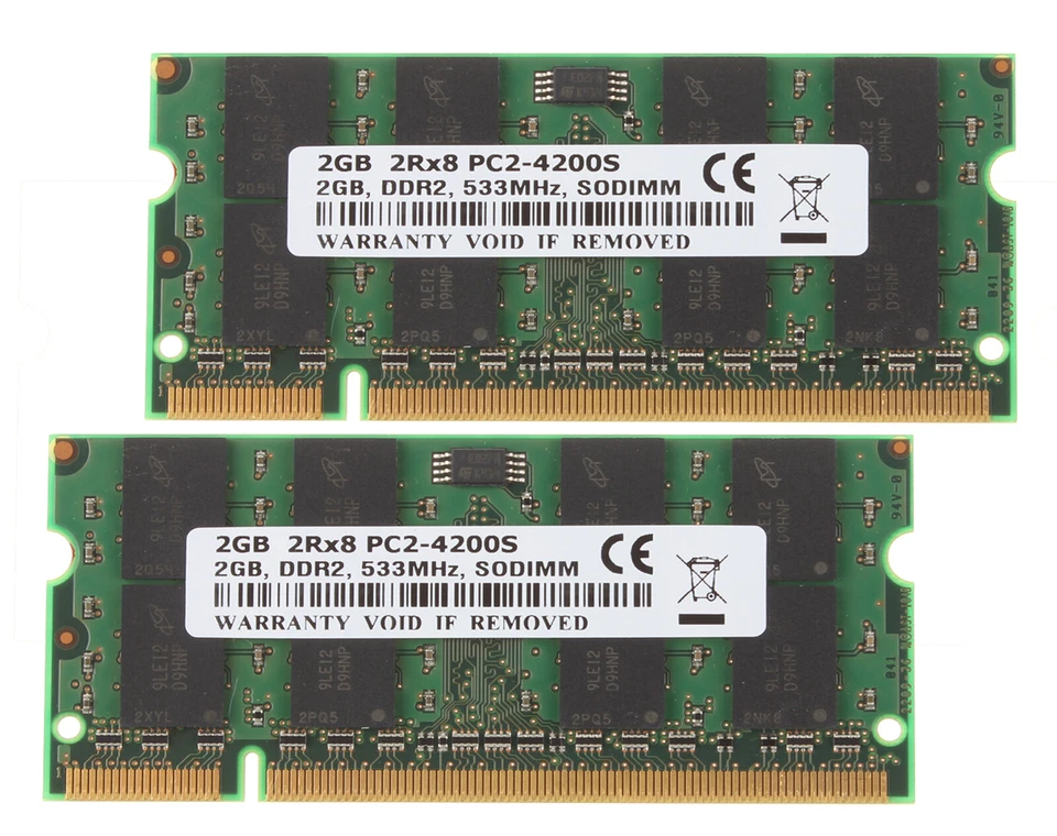 20 GB DDR2 RAM 10X 2 GB PC2-4200S 533 SODIMM 200pin 533Mhz NON ECC Laptop Memory - Image 4 of 4