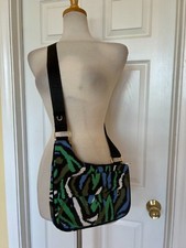 Diane von Furstenberg Green Zebra Utility Crossbody Sling Bag