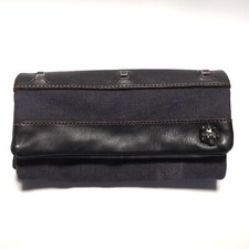 DIESEL stylisches Damen Geldbörse Canvas blau + Leder ca. 18,5 x 10 x 4 cm