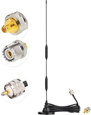 Car Mobile Ham Radio Antenna High Gain Dual Band VHF UHF Magnetic Base PL259+SMA