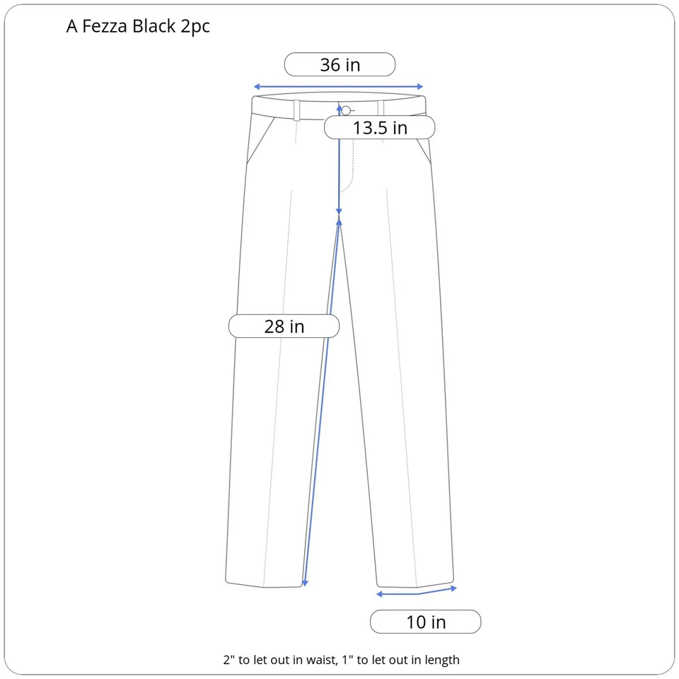 Andrew Fezza Mens Black Wool Pinstripe Pleated Front 2 Piece Suit 42L 36Wx28L - Image 4 of 4