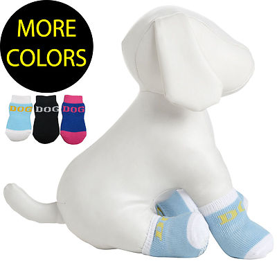Anti-Slip Protective Pet Dog or Cat Socks Shoes Boots W/ Rubberized Micro Grips