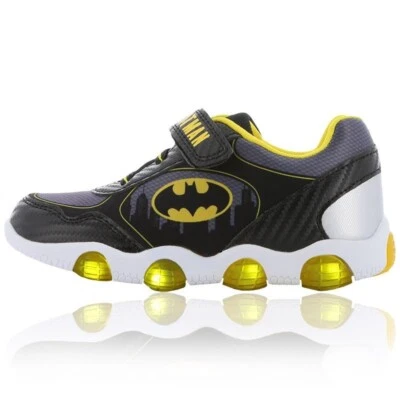 BATMAN Trainers Marvel Disney boys Girls black yellow Light up shoes Sneakers