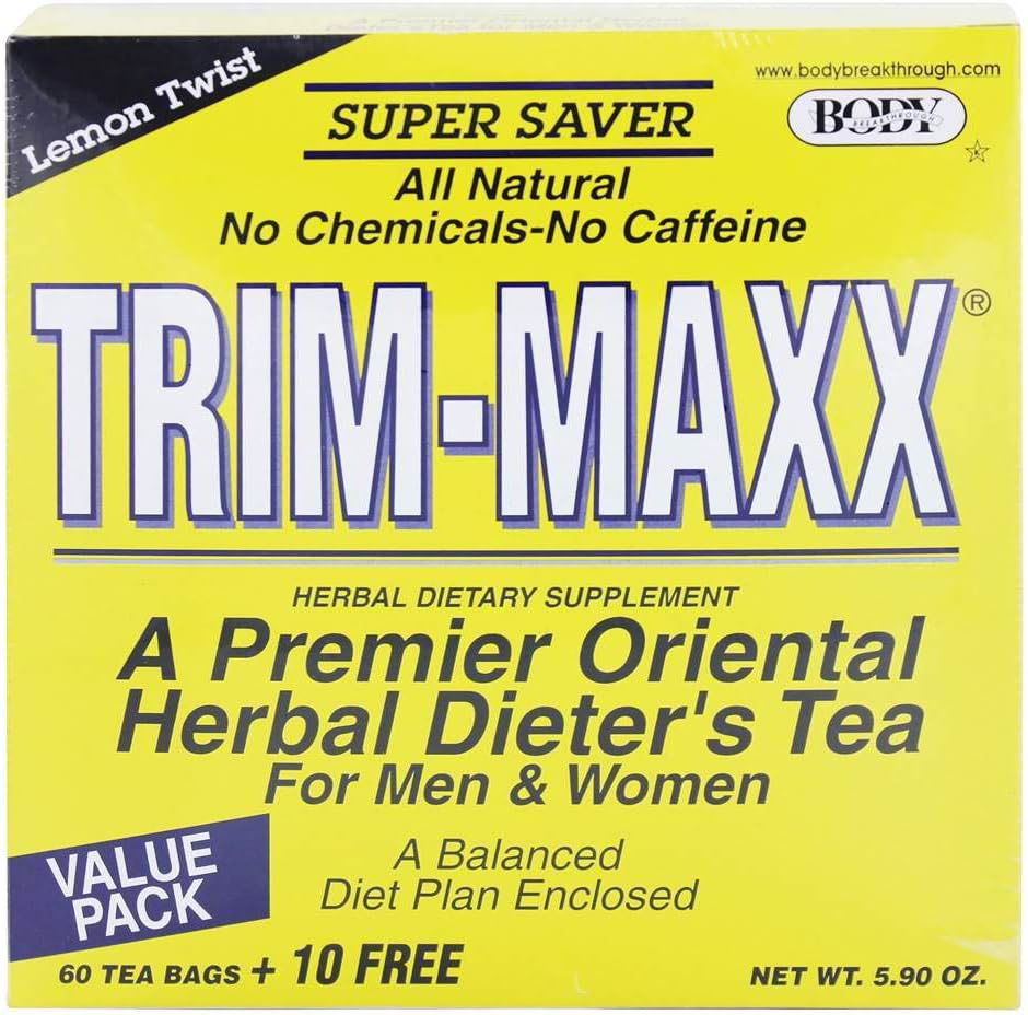 Trim-Maxx Tea Lemon 60 Count Diet Tea for Weight Management and Wellness