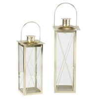Goldene Laternen Farol, Aus Metall, 2Er-Set