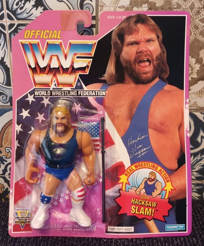 MOC WWF HASBRO Hacksaw Jim Duggan Wrestling Action...