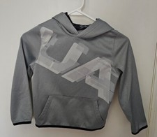 Under Armour Boys Size 5 Hoodie Sweatshirt with Hood Gray w design and Logo