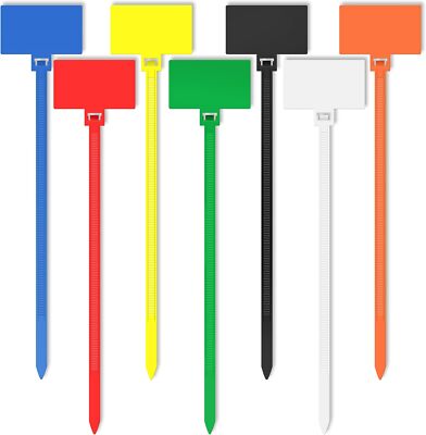 Cable Zip Tie with Tag,Wire Zip Ties with Label,200 Pcs 4 inch Plastic Nylon