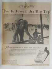 Chesterfield Cigarette Ad: Followed The Big Top Circus 1931 Size:~10 x 14 inches
