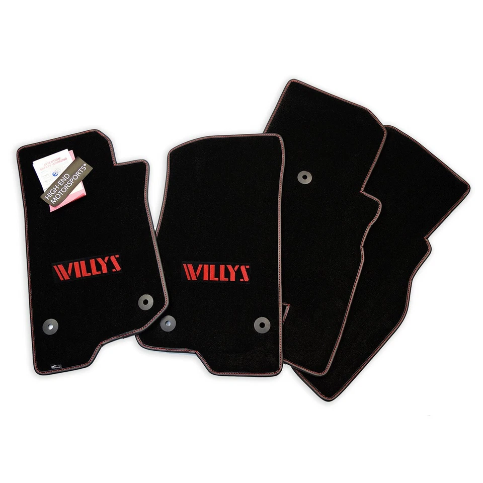 НОВЫЙ! Напольные коврики для Jeep Wrangler JL Unlimited 4 шт логотипы Willys - США Ultimat 32 - Изображение 2 из 4
