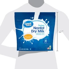 Instant Nonfat Dry Milk, 64 oz Bag, Makes 20 Quarts, 80 Servings per Container