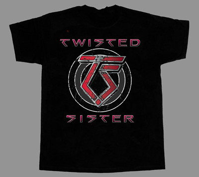 Rare Twisted Sister Band Short Sleeve Hip Hop Black All Size Men T-Shirt