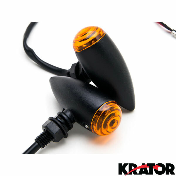 2 pcs Black Amber Turn Signals Lights For Harley Davidson Softail Fat